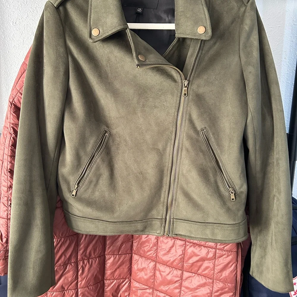 Dark Green Vegan Suede Jacket XS - Picture 6 of 15